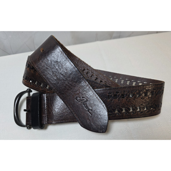 Diesel Mens Leather Belt 36 inches 90 cm Made in Italy Rare Rugged Classic Y2K - Picture 1 of 9